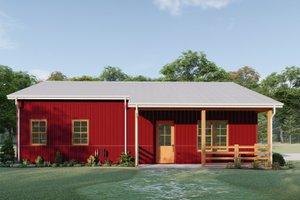 Barndominium Exterior - Front Elevation Plan #1092-22