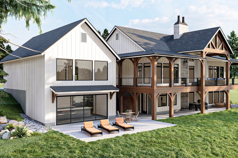 Home Plan - Exterior - Rear Elevation for Beach House Plan #455-245 - 2 bed, 2.5 bath