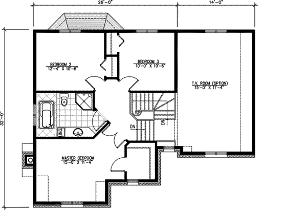 European Floor Plan - Upper Floor Plan #138-176