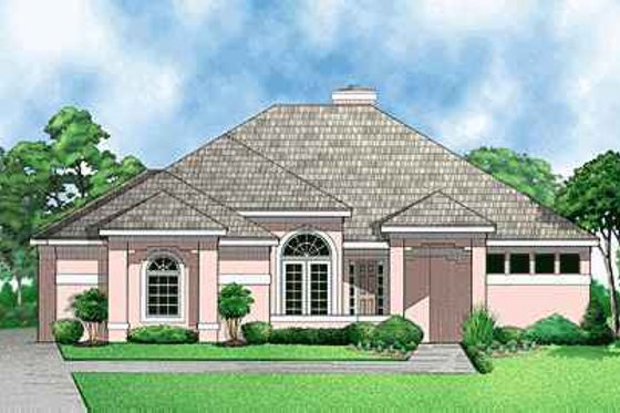 Exterior - Front Elevation for European House Plan #67-331 - 3 bed, 3 bath