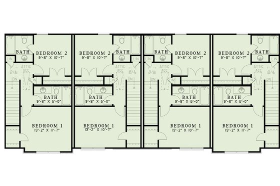 Floor Plan - Upper Floor for European House Plan #17-3421 - 8 bed, 8 bath