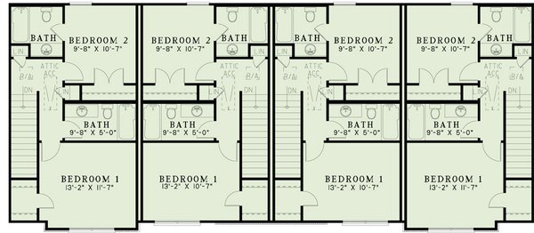 Country Floor Plan - Upper Floor Plan #17-3421