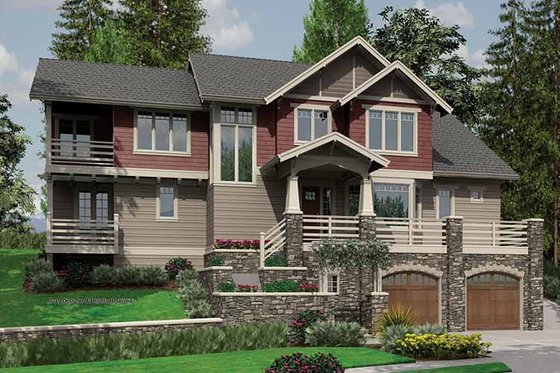 Exterior - Front Elevation 4 for Craftsman House Plan #48-364 - 4 bed, 4 bath