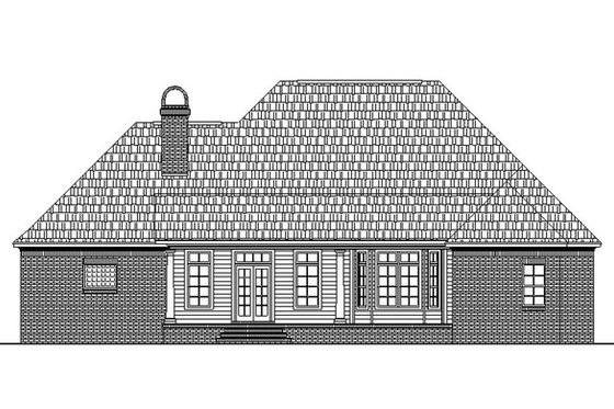 Exterior - Rear Elevation for Southern House Plan #21-106 - 3 bed, 2.5 bath