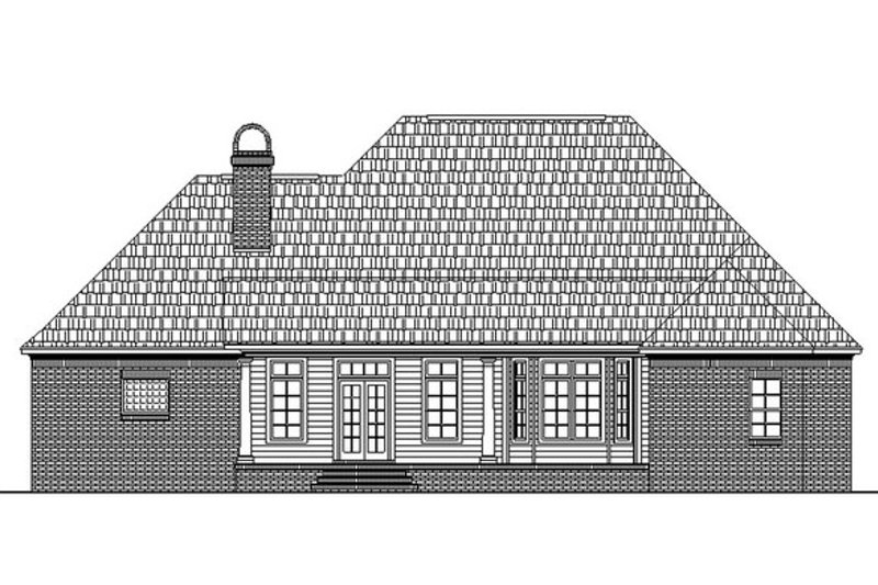 House Blueprint - Exterior - Rear Elevation for Southern House Plan #21-106 - 3 bed, 2.5 bath