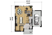 Modern Style House Plan - 3 Beds 1 Baths 1724 Sq/Ft Plan #25-4589 