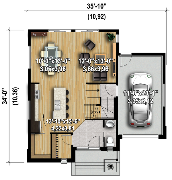 Modern Floor Plan - Main Floor Plan #25-4589