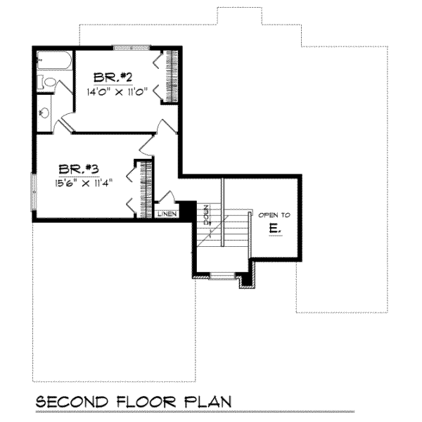 Traditional Floor Plan - Upper Floor Plan #70-263