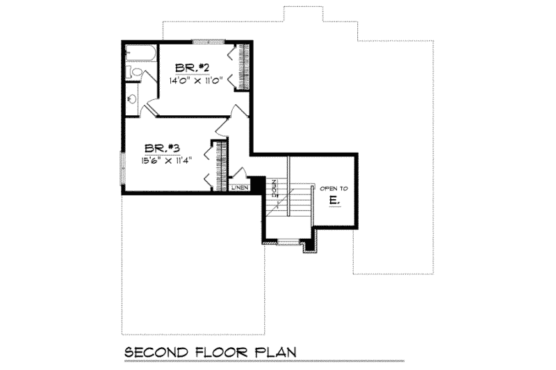 Dream House Plan - Floor Plan - Upper Floor for Traditional House Plan #70-263 - 3 bed, 2.5 bath