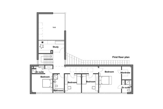 Floor Plan - Upper Floor for Modern House Plan #520-1 - 4 bed, 3 bath