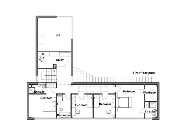 Modern Floor Plan - Upper Floor Plan #520-1