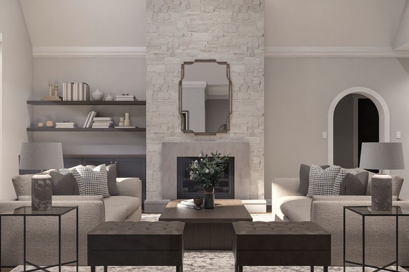 Architectural House Design - Interior - Family Room for Tudor House Plan #455-796 - 3 bed, 2 bath