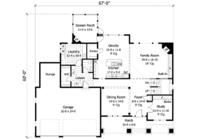 Floor Plan - Main Floor for Country House Plan #51-222 - 3 bed, 2.5 bath