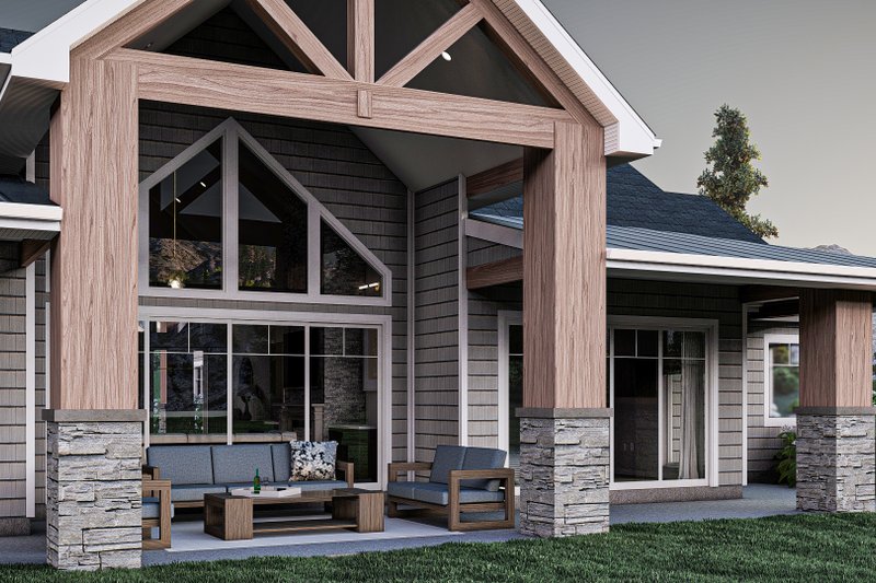 House Blueprint - Exterior - Outdoor Living for Beach House Plan #455-488 - 2 bed, 2.5 bath