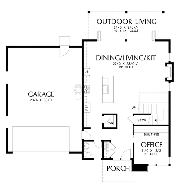 Home Plan - Contemporary Floor Plan - Main Floor Plan #48-1079