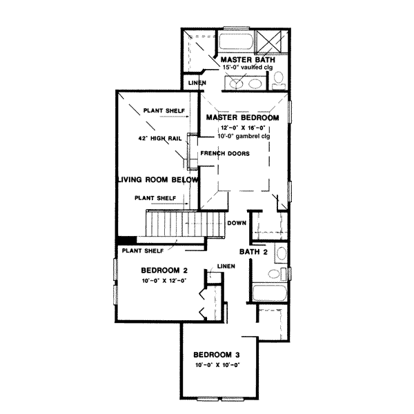 Architectural House Design - Traditional Floor Plan - Upper Floor Plan #410-298