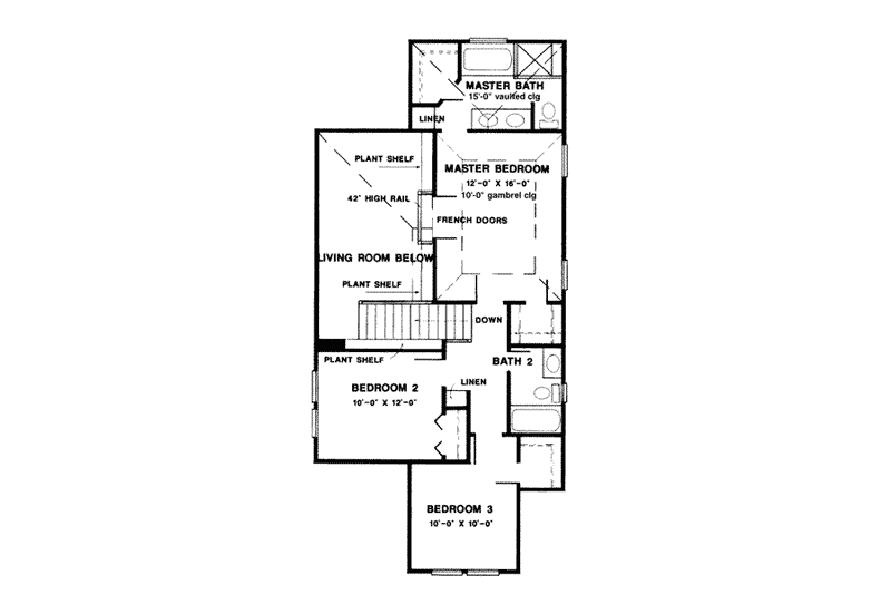 Home Plan - Floor Plan - Upper Floor for Traditional House Plan #410-298 - 3 bed, 2.5 bath