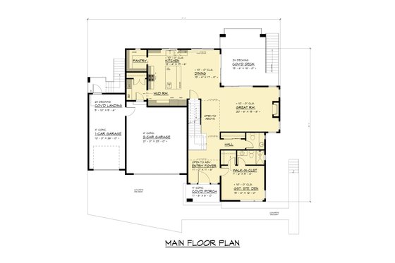 Floor Plan - Main Floor for Contemporary House Plan #1066-325 - 7 bed, 5.5 bath