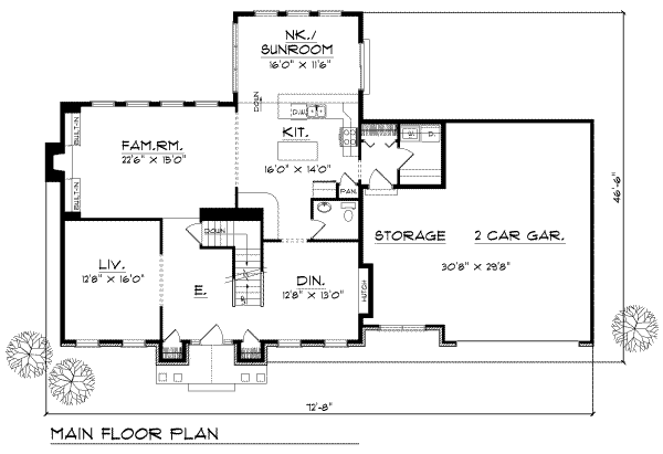 Bungalow Floor Plan - Main Floor Plan #70-491