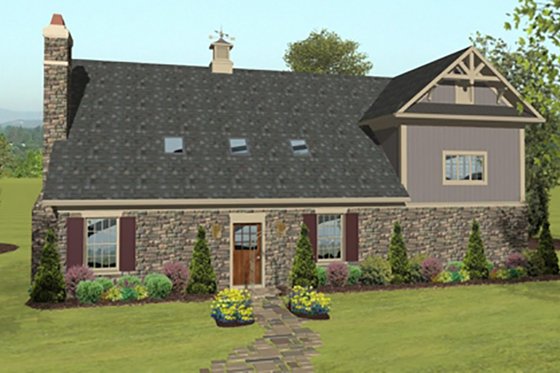 Craftsman, Rear Elevation, RV Garage