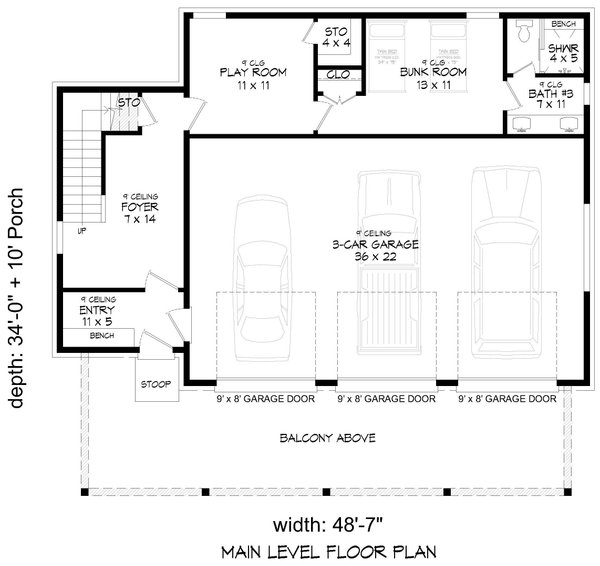Dream House Plan - Country Floor Plan - Lower Floor Plan #932-1235