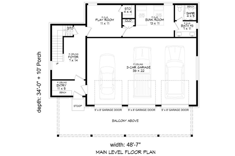 Architectural House Design - Floor Plan - Lower Floor for Country House Plan #932-1235 - 4 bed, 4 bath