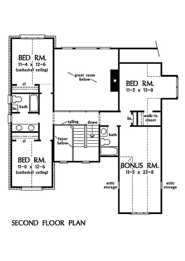 Dream House Plan - Traditional Floor Plan - Upper Floor Plan #929-45