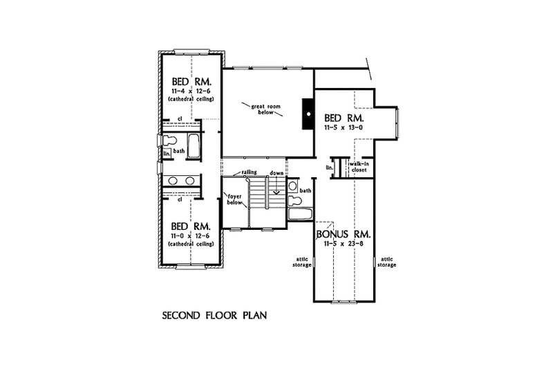 Home Plan - Floor Plan - Upper Floor for Traditional House Plan #929-45 - 4 bed, 3.5 bath
