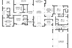 Floor Plan - Main Floor for European House Plan #48-1118 - 4 bed, 4.5 bath