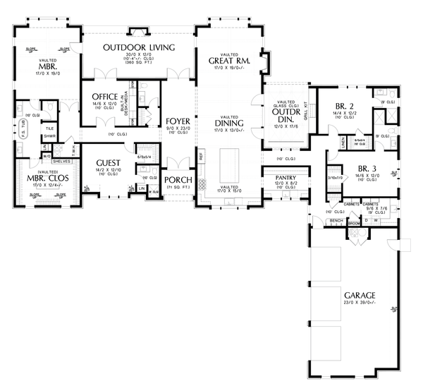 Architectural House Design - European Floor Plan - Main Floor Plan #48-1118