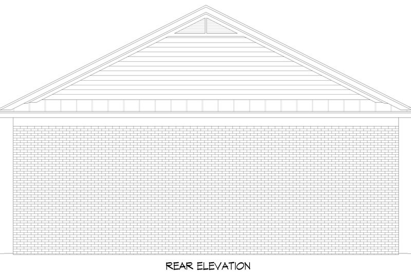 House Blueprint - Exterior - Rear Elevation for Southern House Plan #932-1285, 0 bath