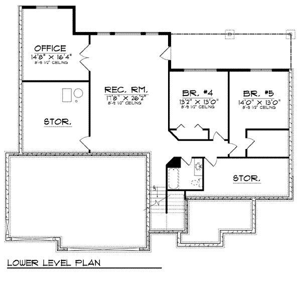 Home Plan - European Floor Plan - Lower Floor Plan #70-804