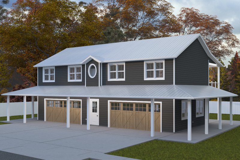 Dream House Plan - Exterior - Front Elevation 4 for Barndominium House Plan #1060-408 - 2 bed, 1.5 bath
