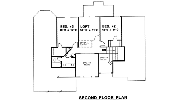 Traditional Floor Plan - Upper Floor Plan #67-101