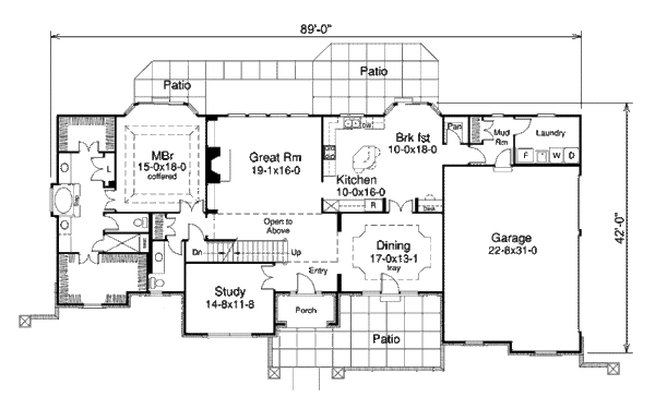 Traditional Floor Plan - Main Floor Plan #57-357
