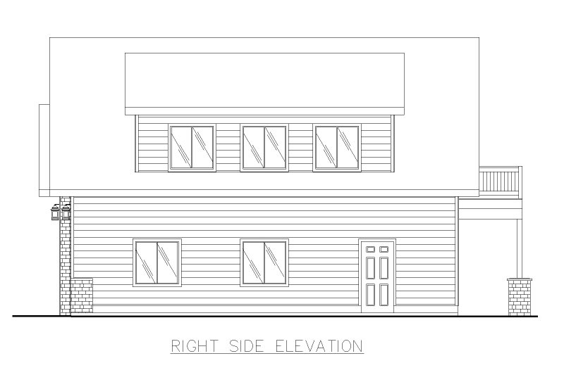 House Design - Exterior - Other Elevation 1 for Traditional House Plan #117-1070 - 2 bed, 1.5 bath