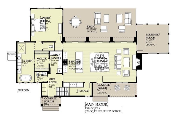 Dream House Plan - Farmhouse Floor Plan - Main Floor Plan #901-146