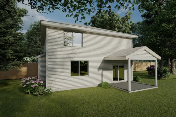 Exterior - Rear Elevation for Craftsman House Plan #53-646 - 4 bed, 2.5 bath