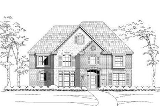 Exterior - Front Elevation for Traditional House Plan #411-129 - 4 bed, 3.5 bath