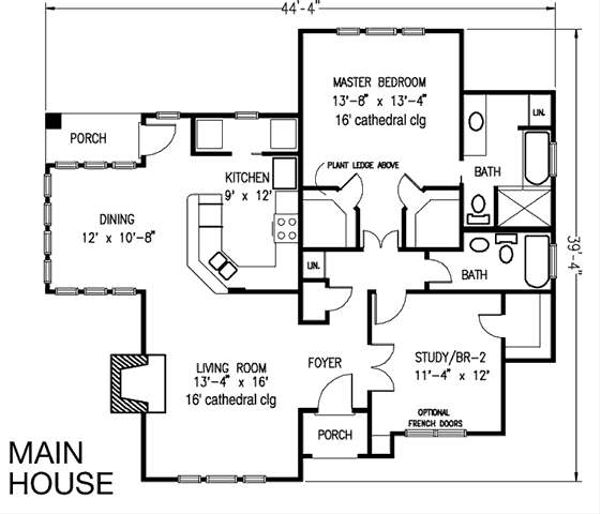Bungalow Floor Plan - Main Floor Plan #410-101