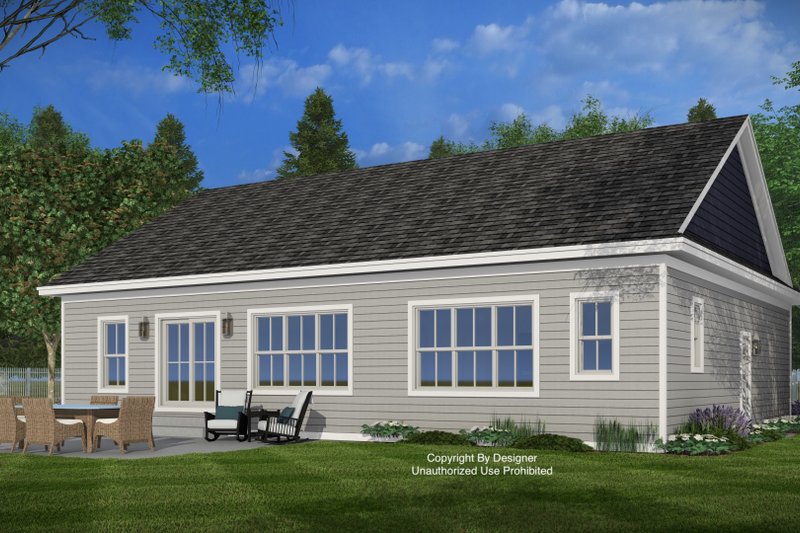 House Design - Exterior - Rear Elevation for Farmhouse House Plan #51-1557 - 2 bed, 2 bath