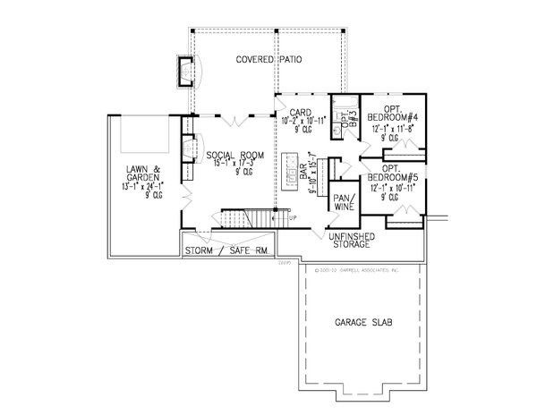 Architectural House Design - Farmhouse Floor Plan - Lower Floor Plan #54-536