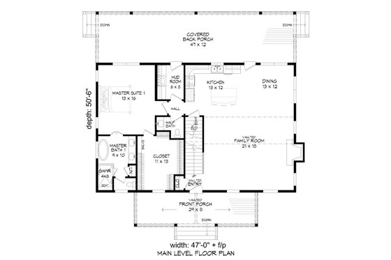 Floor Plan - Main Floor for Country House Plan #932-351 - 3 bed, 3.5 bath