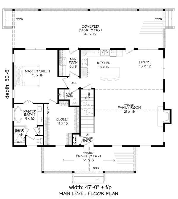 Country Floor Plan - Main Floor Plan #932-351