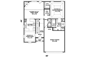 Floor Plan - Main Floor for European House Plan #81-705 - 3 bed, 2.5 bath