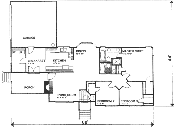 Traditional Floor Plan - Main Floor Plan #30-142