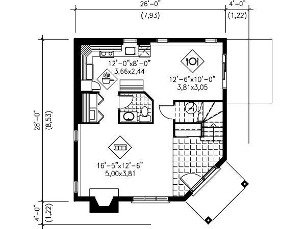 European Floor Plan - Main Floor Plan #25-4200
