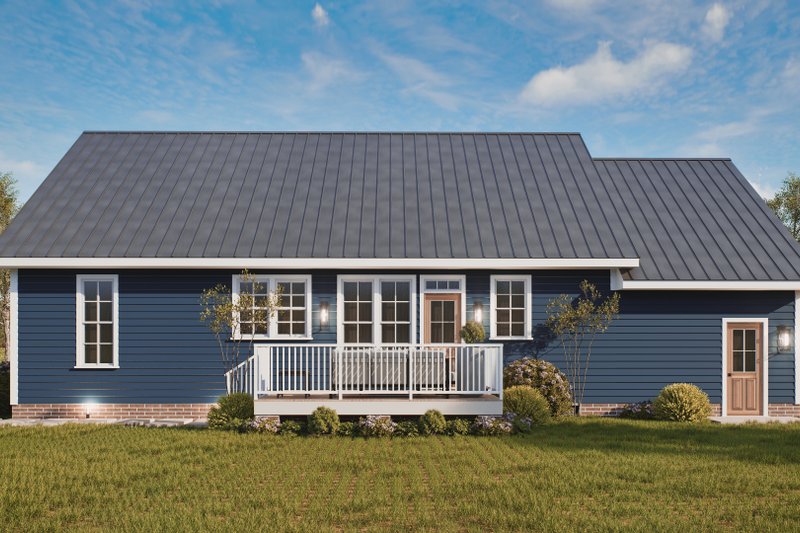 House Blueprint - Exterior - Rear Elevation for Bungalow House Plan #54-686 - 2 bed, 3 bath