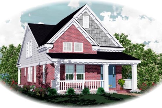 Exterior - Front Elevation for Farmhouse House Plan #81-449 - 3 bed, 2.5 bath