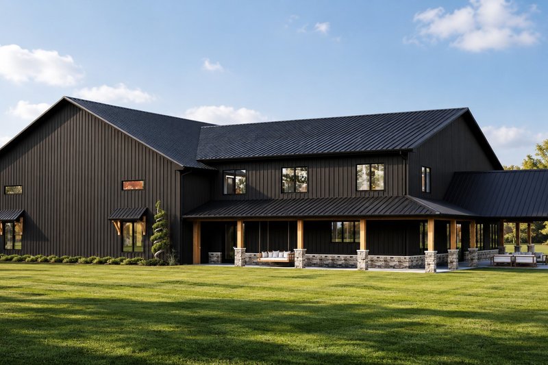 Dream House Plan - Exterior - Front Elevation 2 for Barndominium House Plan #1064-505 - 1 bed, 2.5 bath